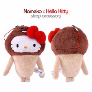 แท้ 100% จากญี่ปุ่น พวงกุญแจ ซานริโอ้ เฮลโล คิตตี้ Sanrio Hello Kitty X Nameko Growing Mushroom Cell Phone Strap