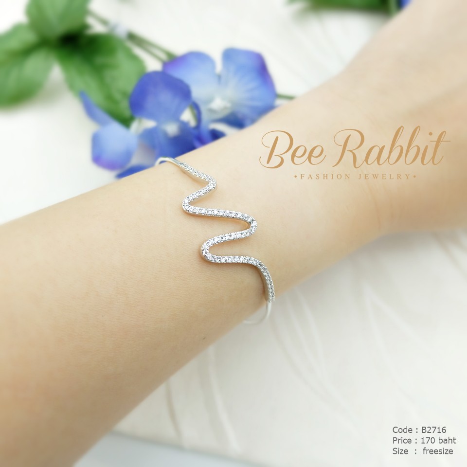 กำไลข้อมือตัว-c-สีเงิน-ฝังเพชรcz-b2716