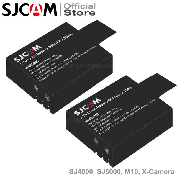 SJCAM Battery 900 mAh SJCAM 3.7v ( Sj4000 , Sj5000 , M10 ) 2 ก้อน ...