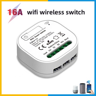 สวิตช์ไฟอัจฉริยะ WiFi และ Rf 433MHz แบบติดผนัง ไม่ต้องใช้แบตเตอรี่ รีโมตควบคุมระยะไกลไร้สาย 220V 16A สําหรับ Alexa