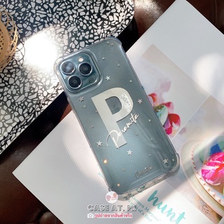 เคสสลักชื่อ กากเพชรเงินดาว ใส่ชื่อ2ชั้น i13 pro max s22 ultra note20 a53 a73 reno7 v23 เคสกันกระแทก