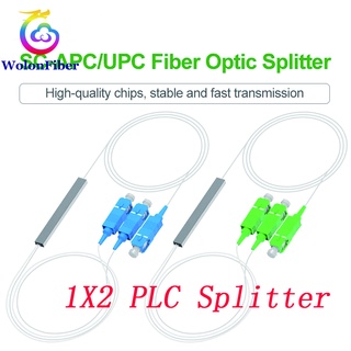 Optical Splitter SC APC 0.9mm 1X2 Fiber Optic Splitter SC UPC PLC FBT Optical Coupler Singlemode Simplex Steel Pipe PVC