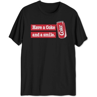 ข้อเสนอพิเศษ 2022  โคคาโคลา เป๊ปซี่ Coca-Cola Mens Have A Coke And A Smile Graphic T-Shirt คอกลม แฟชั่น แขนสั้น แฟชั่น เ