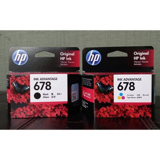 HP 678 BK+678CO (PCACK คุ่สี+ดำ ) 2กล่อง แท้ศูนย์ของใหม่+คุณภาพ100% Deskjet Ink Advantage : 1015 / 1515 / 1518 / 2515 /