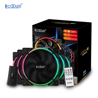 เมนบอร์ดซิงค์พัดลม pccooler RGB 12 ซม. 4PIN ARGB PWM 5 ชิ้น