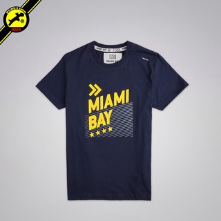 Miamibay T-shirt เสื้อยืด รุ่น Swish แฟชั่น คอกลม ลายสกรีน ผ้าฝ้าย cotton ฟอกนุ่ม ไซส์ S M L XL