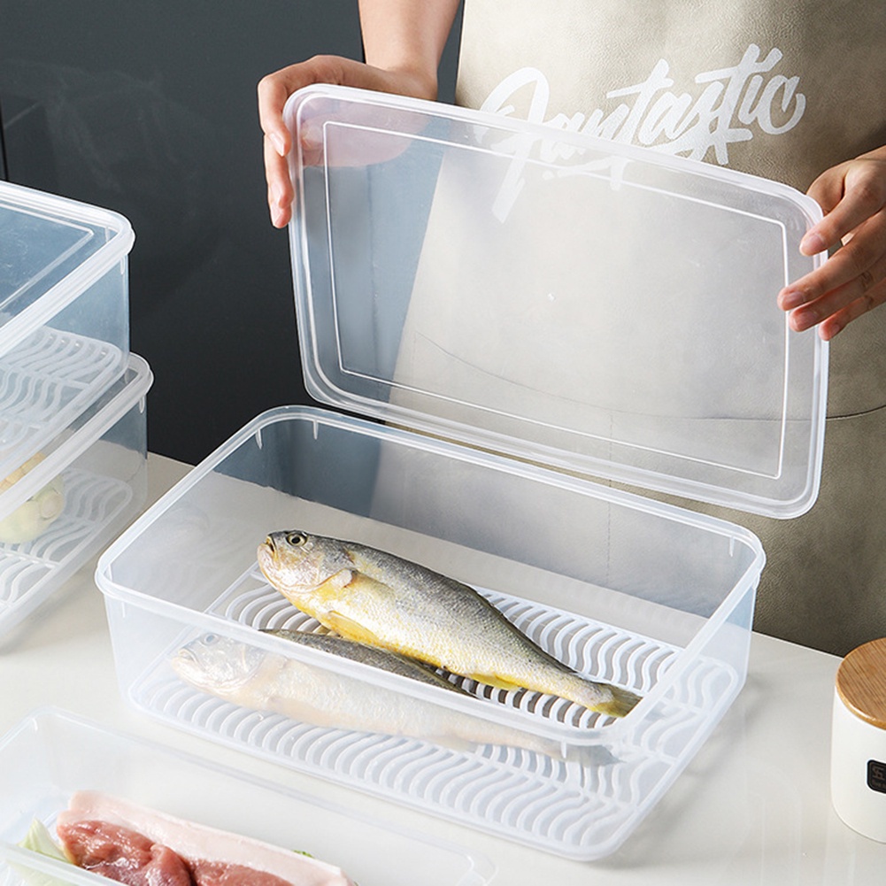cod-กล่องเก็บของสดในตู้เย็น-ตู้เย็นญี่ปุ่นระบายของสดพร้อมฝาปิดกล่องเก็บผักเกรดอาหารห้องครัวตู้แช่แข็งทรงสี่เหลี่ยม