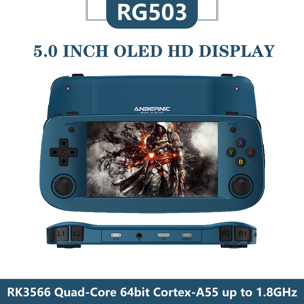 ภาพหน้าปกสินค้าAnbernic RG503 กล่องเครื่องเล่นวิดีโอเกม หน้าจอ OLED 4.95 นิ้ว สําหรับ PS1 PSP N64 รองรับ 5G Wifi TV Out
