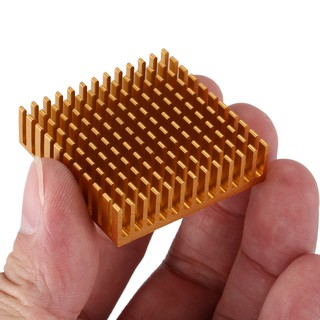 สินค้า 『★』Gold Tone Aluminium 40mmx40mmx11mm Heatsink Cooling Cooler Fin for CPU