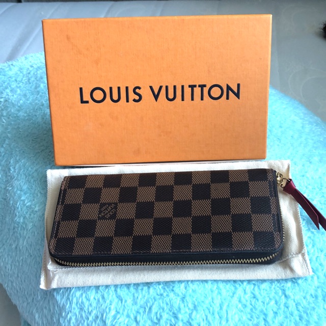 กระเป๋าตังค์-used-louis-vitton-wallet-clemence-damier