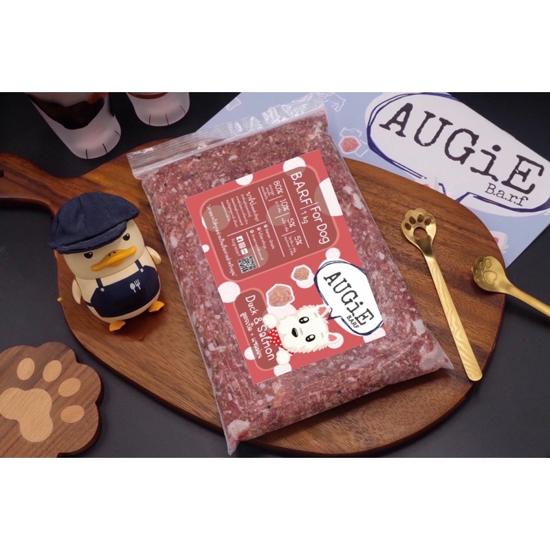 pack-barf-1kg-อาหารบาร์ฟสุนัข-สูตรเป็ด-แซลม่อน