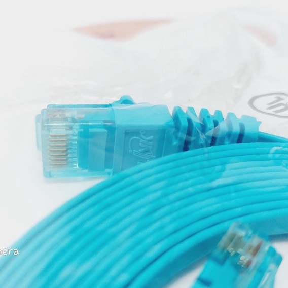 สายแลน-flat-patch-cord-พร้อมใช้งาน-cat6-สายยางแบนสีฟ้า-1000mbps-ยาว-3-m-link-ออกใบกำกับภาษีได้