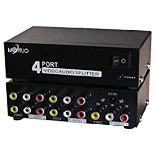 กล่องแปลงสัญญาณ AV Mt-104av 4 Port Video Audio Splitter 1 in 4 Out Av Divider Rca Splitter