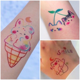 🐣Tattoo แทททูสลายการ์ตูน ชุด 1💋แทททูสไตล์เกาหลี แทททูสไตล์น่ารักๆ