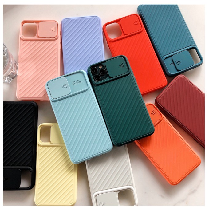 เคสเเบบมีที่สไลด์ปิดกล้อง-สีสันสดใส-สำหรับ-iphone-11-pro-pro-max-iphone-7เคสโทรศัพท์ซิลิโคน-tpu-สำหรับ-iphone-8