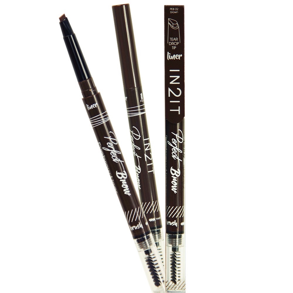 ถูก/แท้ IN2IT PERFECT BROW EYEBROW LINER PEB02 (brown) อินทูอิท เพอร