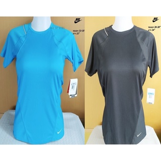 NIKE FIT DRY เสื้อวิ่ง-มี 2สี ไซส์ 32-38" ของแท้(ป้ายห้อย)-UNISEX