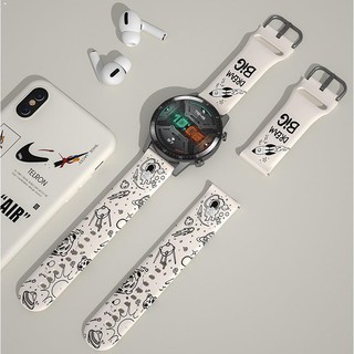 New Fashion Amazfit gtr 2 Strap Printed Silicone Huawei gt2 pro Watchband / Watch gt 2e honor magic GTS, bip u Ticwatch