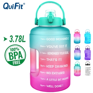 สินค้า QuiFit ขวดน้ำ แกลลอน 3.78 ลิตร ไร้ BPA พร้อมเครื่องหมายเวลา สร้างแรงบันดาลใจ