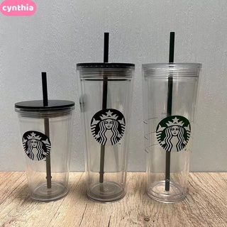 Starbucks Limited Edition ถ้วยแก้วไซเรนสีดํา 710 มล. สไตล์คลาสสิกสําหรับทุกขนาด