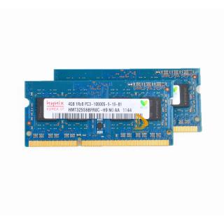 แรมหน่วยความจําแล็ปท็อป โน้ตบุ๊ก 8GB (2x 4GB) Hynix Henix 4GB 1Rx8 PC3-10600S DDR3-1333Mhz 1.5V SODIMM