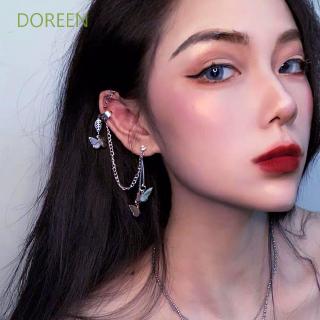 DOREEN Silver Color Gifts For Women Long Chains Accessories Butterfly Ear Clip