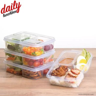 DAILY - DMT กล่องอาหาร กล่องข้าว กล่องใส่อาหาร กล่องเบนโตะ กล่องใส่ข้าว กล่องถนอมอาหาร ถาดหลุม (L)