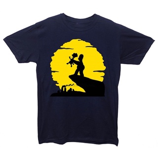 เสื้อยืด ผ้าฝ้าย 100% พิมพ์ลาย The Circle Of Strife Homer Simpson Bart Simpson Lion King แฟชั่นฤดูร้อน