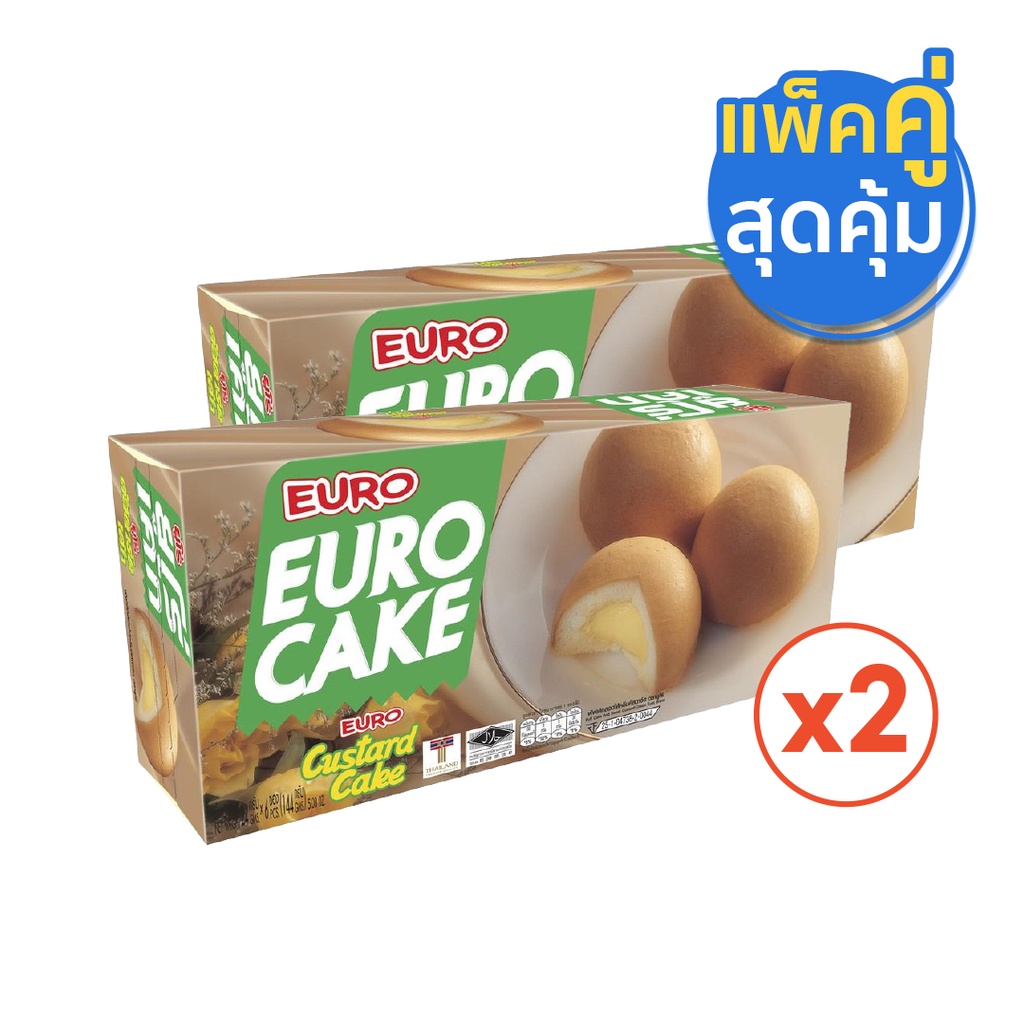 ภาพหน้าปกสินค้าEuro ฟัฟเค้กสอดไส้ ตรายูโร่ 144g (Pack x2) เลือกรสได้