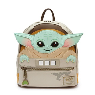 กระเป๋าสะพายไหล่ แต่งสายคล้องคู่ ลาย Star Wars Baby Yoda The Mandalorian สําหรับผู้หญิง