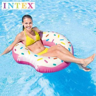 ห่วงยางโดนัท​ donut  intex (แกะถุงหุ้มบับเบิ้ลให้ใหม่เนื่องจากโดนน้ำ)​