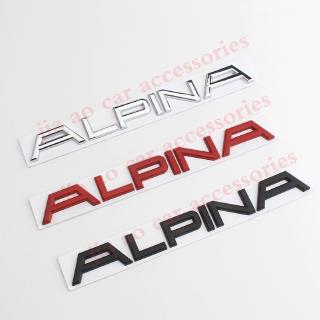 รถจัดแต่งทรงผม 3D โลหะ 22.7 * 2.8 เซนติเมตร ALPINA สัญลักษณ์จดหมายด้านหลัง T Runk ตราดัดแปลงรถสติกเกอร์หางสำหรับ X3 X4 X5 X6