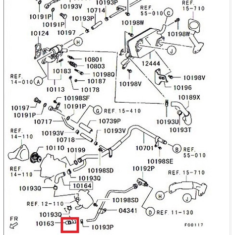 แท้ศูนย์-4d56-คอมมอนเรล-ท่อยางน้ำไหลกลับ-ออยคูลเลอร์