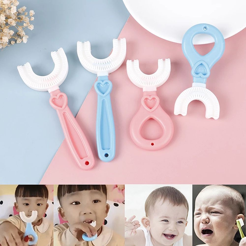 allgoods-2-12-years-old-children-silicone-toothbrush-soft-fur-oral-care-u-shape-baby-toothbrush-pp-daily-360-degree-handheld-baby-kids-food-grade-material-teeth-cleaner