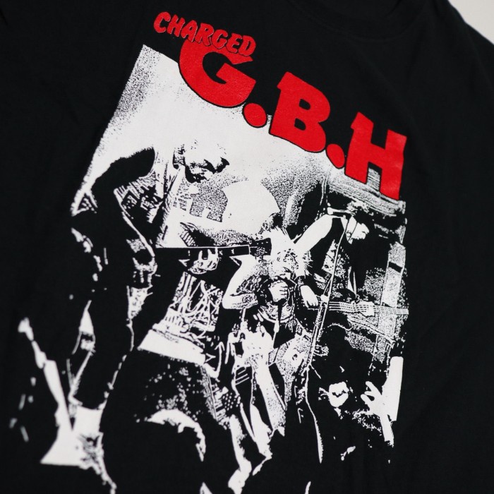 คอลูกเรือเสื้อยืดคอกลมเสื้อยืด-band-g-b-h-performing-live-vintage-photo-mผ้าฝ้ายแท้