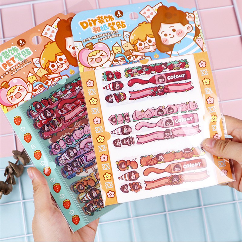 gogo-handbook-sticker-สติกเกอร์ปากกาลูกลื่น-ลายการ์ตูนน่ารัก-สไตล์เกาหลี-สําหรับตกแต่งปากกาลูกลื่น-ดินสอ-diy