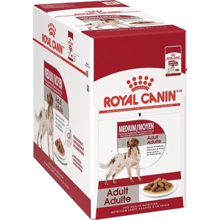 Royal canin สูตร Medium Adult / อาหารซองแบบเปียก (ขายแบบซองขนาด 140กรัม)(วัยโตอายุ 12 ปีขึ้นไป) รอยัลคานิน