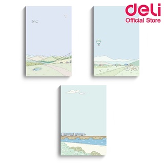 Deli 21542 Sticky Notes กระดาษโน๊ตกาว แบบพกพา 40 แผ่น ขนาด 55x74mm (คละลาย 1 ชิ้น) กระดาษโน๊ต เครื่องเขียน โพสท์อิท