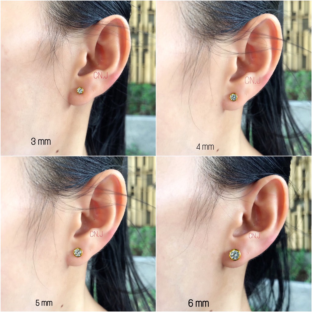 ภาพหน้าปกสินค้าต่างหูเพชรกลม ขนาด 3mm 4mm 5mm 6mm ต่างหูมินิมอล 1คู่ CN Jewelry earings ตุ้มหู ต่างหูแฟชั่น ต่างหูเกาหลี ต่างหูทอง จากร้าน cn.jewelry บน Shopee