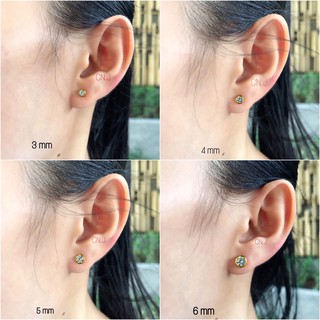 ภาพขนาดย่อของภาพหน้าปกสินค้าต่างหูเพชรกลม ขนาด 3mm 4mm 5mm 6mm ต่างหูมินิมอล 1คู่ CN Jewelry earings ตุ้มหู ต่างหูแฟชั่น ต่างหูเกาหลี ต่างหูทอง จากร้าน cn.jewelry บน Shopee