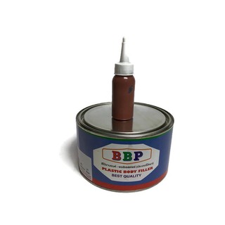 สีโป๊วแดง บีบีพี BBP Plastic Body Filler (83-4002) ประเภทโป้วหนา ขนาดกระป๋อง 1กิโลกรัม ( โป๊ว+ น้ำยา )