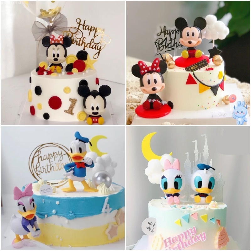 ป้ายท็อปเปอร์-ลายการ์ตูน-disney-winnie-the-pooh-mickey-minnie-daisy-สําหรับตกแต่งเค้กวันเกิดเด็ก