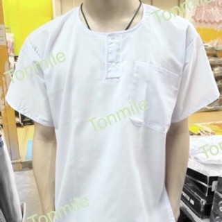 ภาพหน้าปกสินค้าเสื้อผ้าป่าน สวมหัว คนแก่ ผู้ชาย สีขาว เสื้อผู้สูงอายุ เสื้อผู้สูงวัย ซึ่งคุณอาจชอบสินค้านี้