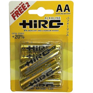 ALKALINE BATTERY HIRO 632230101 AA P4+2 ถ่านอัลคาไลน์ AA HIRO LR6 632230101 P4+2 ไฟฉายและอุปกรณ์ ไฟฉายและไฟฉุกเฉิน งานระ