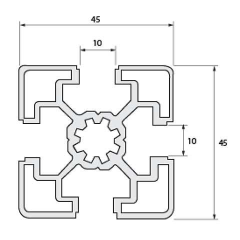 อลูมิเนียมโปรไฟล์-45x45-mm-t-nut-โครงอลูมิเนียม-aic