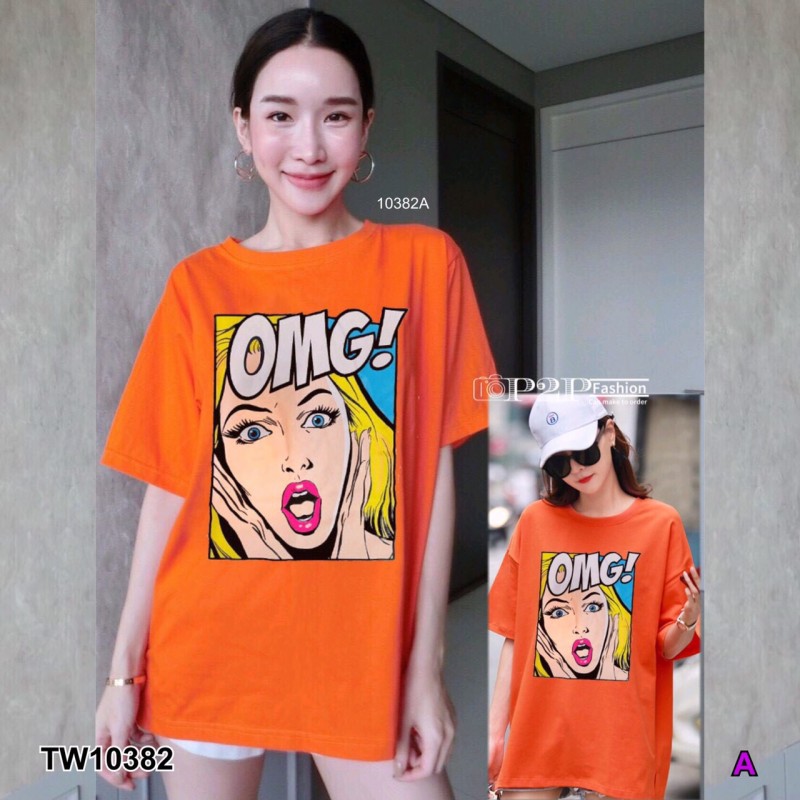 เสื้อยืดโอเวอร์ไซส์สกรีนลายกราฟฟิค-tw10382