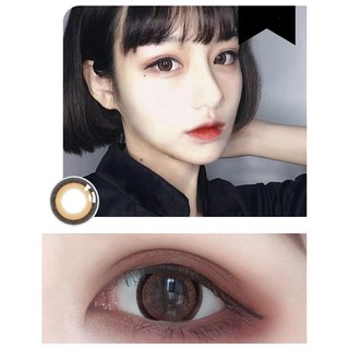 (1pair)(2) Coloured Cosmetic Contact Lenses,14.0MM ,(Power0.0-7.0)Yearly use（Lollipop brown）(1pair)