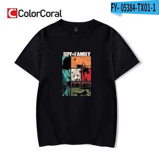 เสื้อยืดโอเวอร์ไซส์Colorcoral เสื้อยืด พิมพ์ลายกราฟฟิคการ์ตูน Spy X Family Kawaii Anya สไตล์ญี่ปุ่น ฮาราจูกุ สําหรับผู้ห