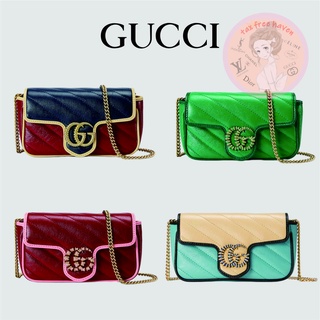 Shopee ถูกที่สุด 🔥ของแท้ 100% 🎁 Brand New Gucci GG Marmont Collection Super Mini Bags - กระเป๋าสะพาย