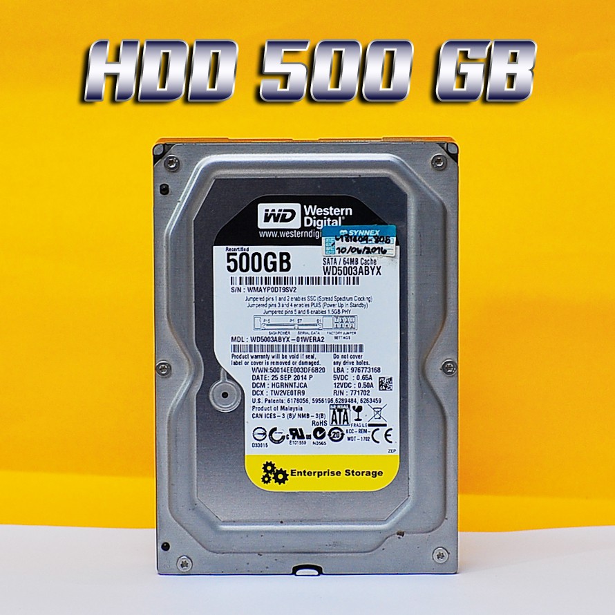 HDD 500 GB (ฮาร์ดดิสก์) WD BLACK 7200RPM SATA3 | Shopee Thailand